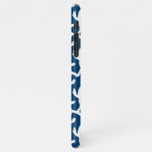 青白抽象芸術サンゴ反復パターン iPhoneケース (左側)