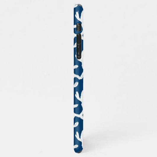 青白抽象芸術サンゴ反復パターン iPhoneケース (左側)