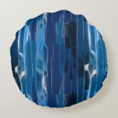 青白抽象芸術浴 ラウンドクッション (裏面)