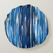 青白抽象芸術 ラウンドクッション (裏面)