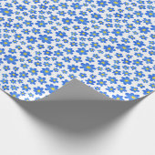 青白春花柄 ラッピングペーパー (角)