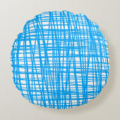 青白柄の枕 ラウンドクッション (正面)