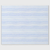 青白水彩包ストライプ装紙 ラッピングペーパー (フラット)