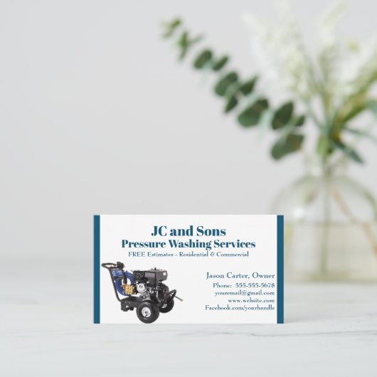 青白水洗機 名刺 (スタンド正面)