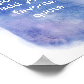 青白水色デザイン添加文字カスタム ポスター (角)