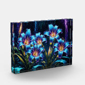 青白熱［赤熱］光を放つユリ夜のフローラ鮮やかファンタジー フォトブロック (左)