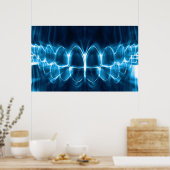 青白熱［赤熱］光を放つ歯歯歯科歯科矯正医ポスター ポスター (キッチン)