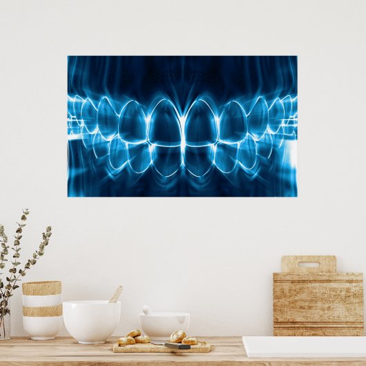 青白熱［赤熱］光を放つ歯歯歯科歯科矯正医ポスター ポスター (キッチン)