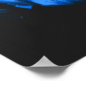 青白熱［赤熱］光を放つ水百合蓮の花抽象芸術 ポスター (角)