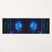 青白熱［赤熱］光を放つ水百合蓮花パーソナライズされた ヨガマット (正面(横))