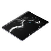 青白熱［赤熱］光を放つ目の黒猫 ノートブック (左側)