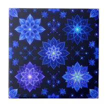 青白熱［赤熱］光を放つ紫フローラタイル