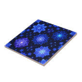 青白熱［赤熱］光を放つ紫フローラタイル タイル (側面)