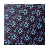 青白熱［赤熱］光を放つ紫フローラデザイン タイル (正面)