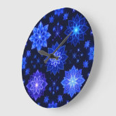 青白熱［赤熱］光を放つ紫フローラ壁時計 ラージ壁時計 (傾斜)