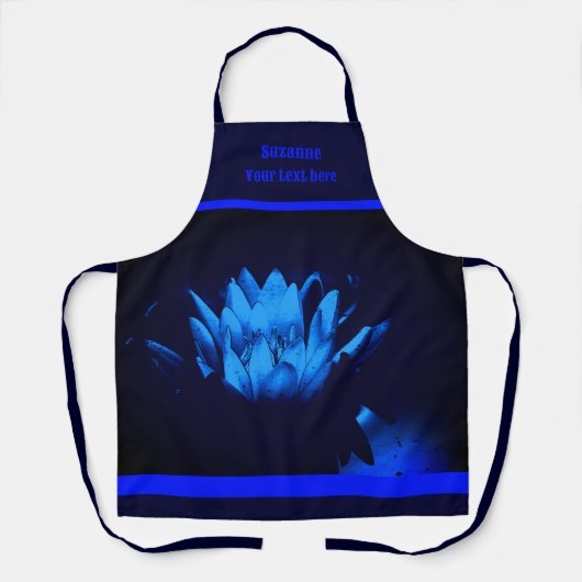 青白熱［赤熱］光を放つ蓮ゆりパーソナライズされた花 エプロン (正面)