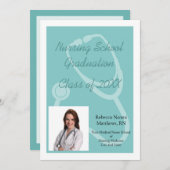 青白看護学校卒業発表 招待状 (正面/裏面)