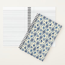 青白磁器の花柄シノワズリーノートブック