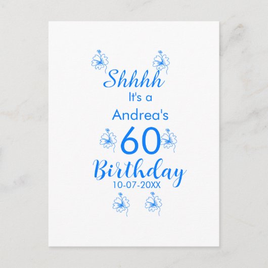 青白紫色 60歳の誕生日 花の名前 ポストカード (正面)