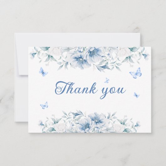 青白結婚花サンキューカード サンキューカード (正面)