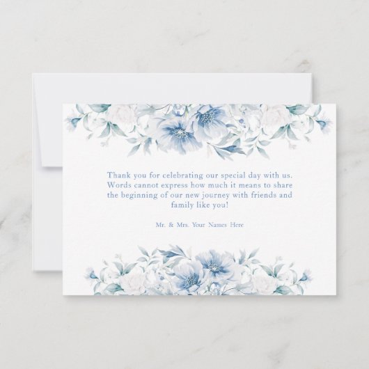 青白結婚花サンキューカード サンキューカード (裏面)