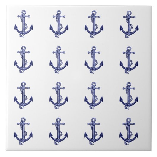 青白航海のいかりセラミックタイル タイル (正面)