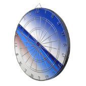 青白色シンプル茶色のパタカスタムーンカラフル ダーツボード (正面右)