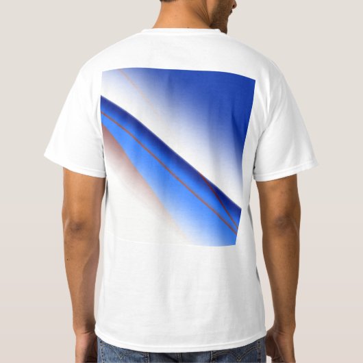 青白色シンプル茶色のパタカスタムーンカラフル Tシャツ (裏面)