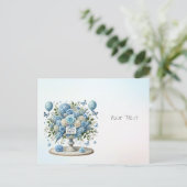 青白花模様の花瓶のポストカード ポストカード (スタンド正面)