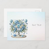 青白花模様の花瓶のポストカード ポストカード (正面/裏面)