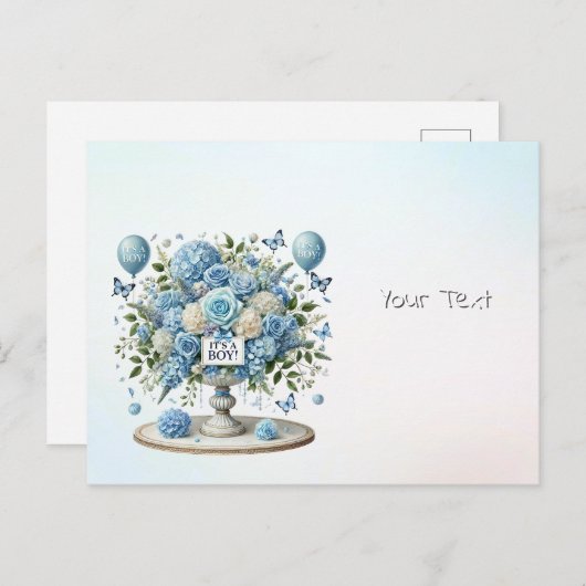 青白花模様の花瓶のポストカード ポストカード (正面/裏面)