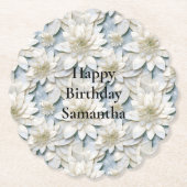 青白蓮の花 ペーパーコースター (正面)