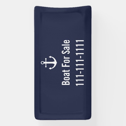 青白販売用ボート電話番号テンプレート 横断幕 (縦)