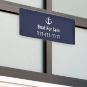 青白販売用ボート電話番号テンプレート 横断幕 (ビルの外側)