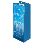 青白雪平和な森のクリスマス新年 ワインギフトバッグ (裏面アングル)