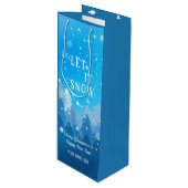 青白雪平和な森のクリスマス新年 ワインギフトバッグ (正面アングル)