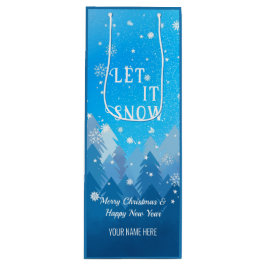 青白雪平和な森のクリスマス新年 ワインギフトバッグ