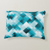 青白黒モダン抽象芸術パターン アクセントクッション (裏面)