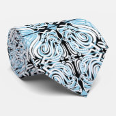 青白黒曲線抽象芸術繰り返しパターン ネクタイ (ロール)
