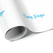 青白 あなたの名前 書道 ユニーク ミニマリスト ラッピングペーパー (ロールコーナー)