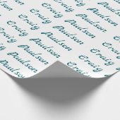 青白 お名前 ユニーク 特別 ミニマル ラッピングペーパー (角)