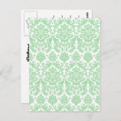 青磁と白エレガントダマスク ポストカード (正面/裏面)