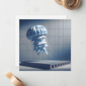 青磁クラゲグリーティングカード ノートカード (正面/裏面インサイチュ)