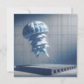 青磁クラゲグリーティングカード ノートカード (正面)