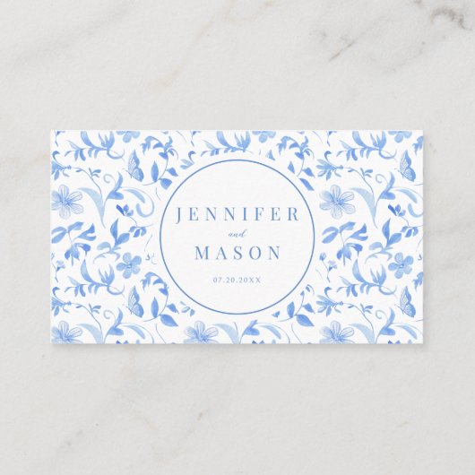 青磁フローラフォーク結婚ズフラット座席表 プレイスカード (裏面)