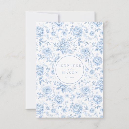 青磁フローラ庭園の結婚式RSVPカード 出欠カード (裏面)