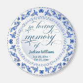 青磁フローラ葬儀記念 マグネット (正面)