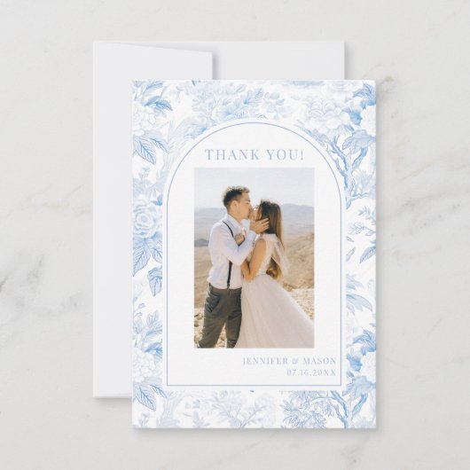 青磁器のフローラ結婚の写真 サンキューカード (正面)