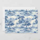 青磁器の植物牡丹結婚の セーブザデート (裏面)