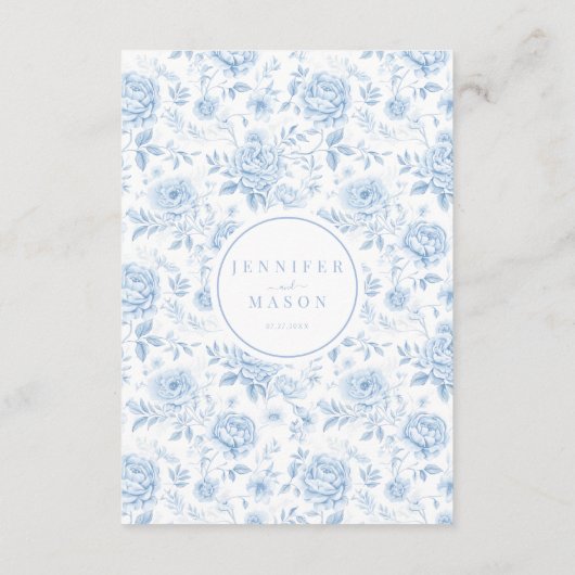 青磁器フローラ結婚のメニュー エンクロージャーカード (裏面)